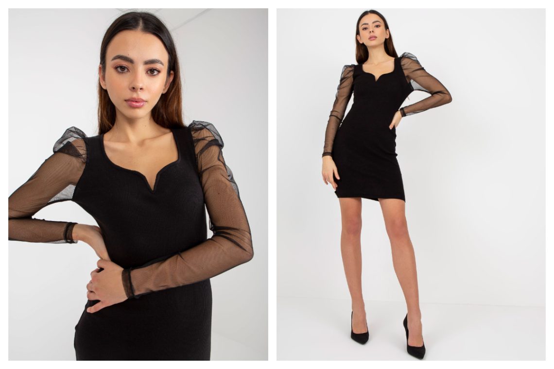 czarne eleganckie mini sukienki w hurcie online